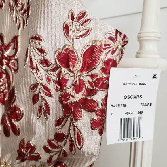 BNWT RARE EDITIONS OSCARS shimmer foil party bow flare (16) fabulous ruby - Picture 7 of 11